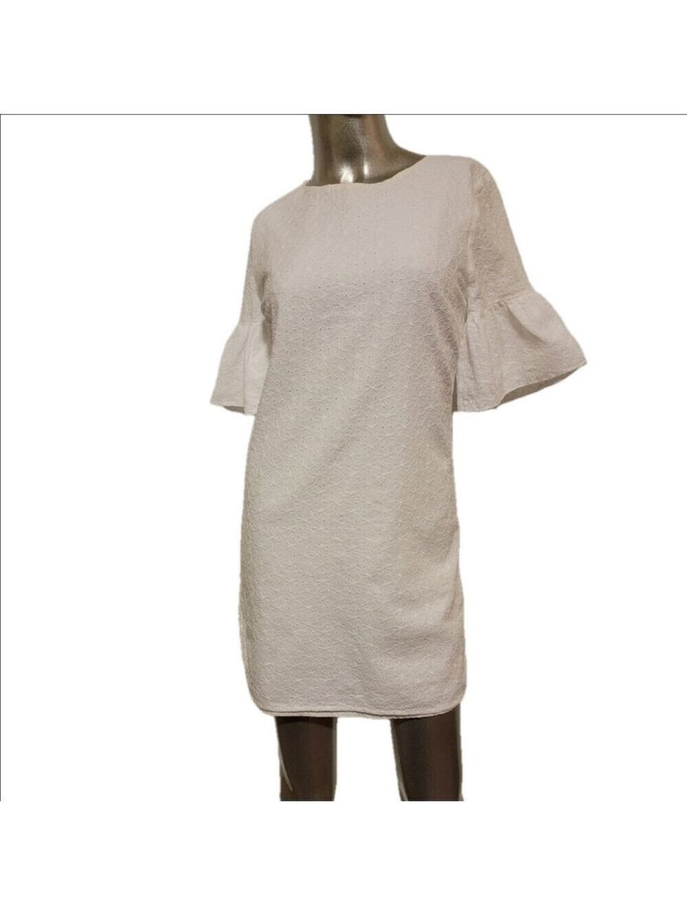 English Factory White Cotton Eyelet Lace Mini Dress Small